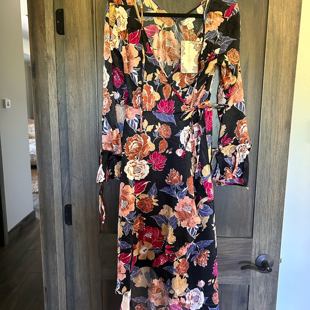 Vibrant Floral Long Sleeve Dress